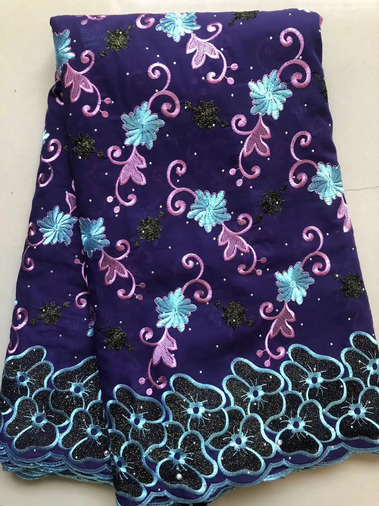 Wholesale Cotton African Lace Fabric 2023 High Quality Swiss Voile Lace Fabric Nigerian Dry Lace Fabrics With Stones Wedding Sew