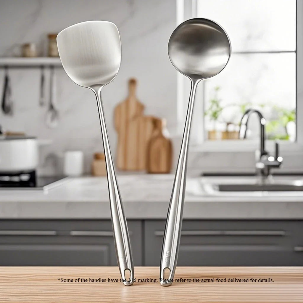 316 Stainless Steel Wok Spatula Metal kitchen utensils Slotted Turner Spoon Ladle Cooking Tools Utensil Set Kitchen Accessories