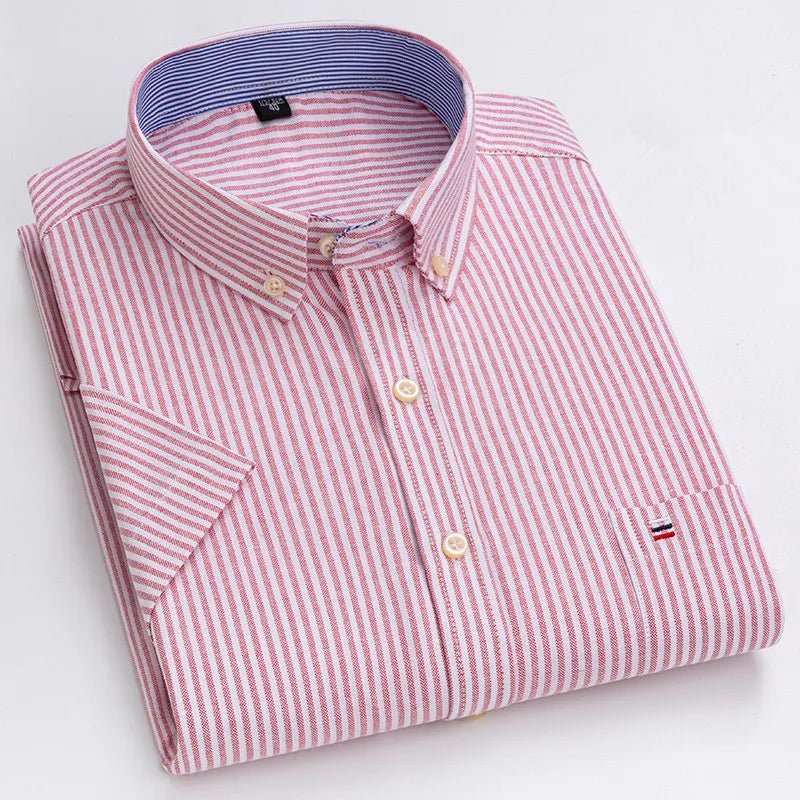 Oxford Style Short Sleeve Shirt For Men