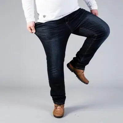 Plus Size elastic Denim Pants For Men