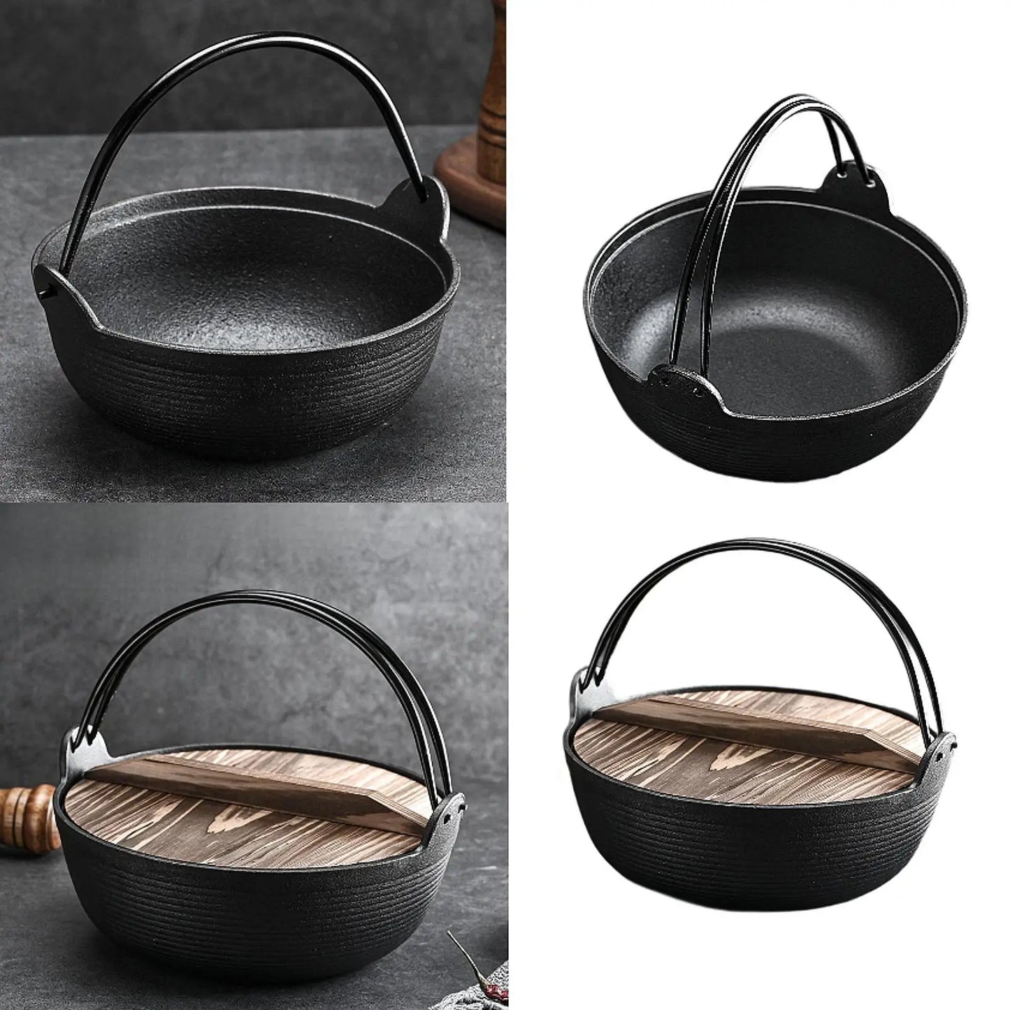 Sukiyaki Nabe Pot Japanese Design Cookware Tableware Easy Cleaning Utensil Cooking Pot Stockpot for Outdoor Restaurants Stews