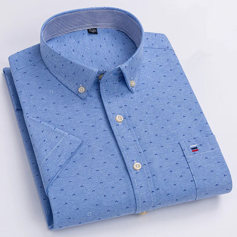 Oxford Style Short Sleeve Shirt For Men