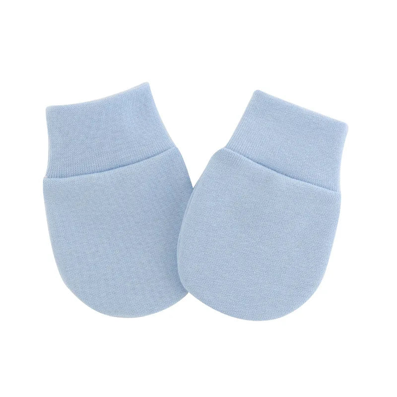 2pcs Baby Anti Scratching Soft Cotton Gloves+Mittens
