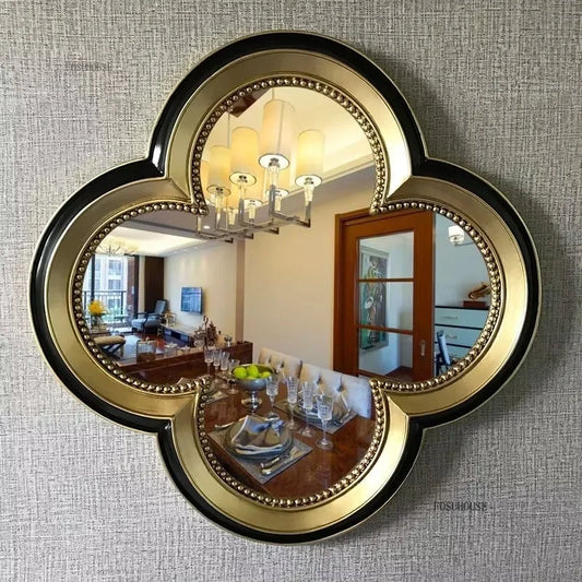 Creative Four-leaf Clover Decorative Mirrors Home Living Room Background Wall Decorative Mirror Bathroom Hotel Makeup Mirror AA