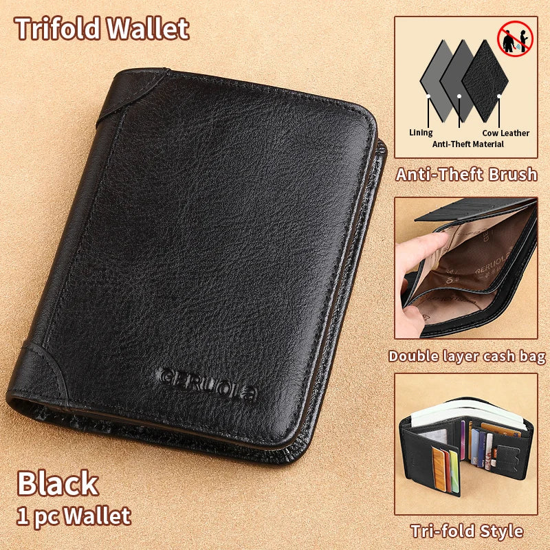 Slim Shielded Genuine Leather Wallet