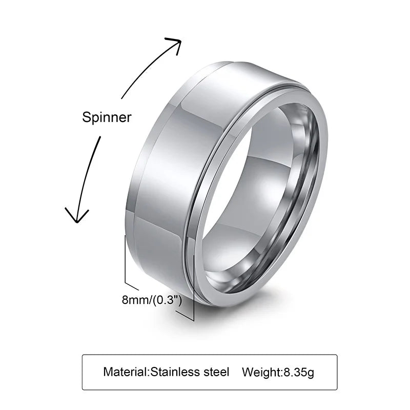Unisex Personalized Spinner Ring
