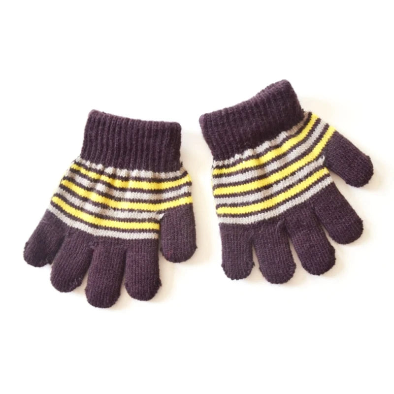 Baby Full Finger Knitted Stripe Mitten