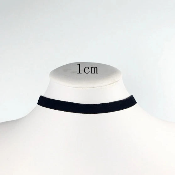 Punk Gothic Soft Black Velvet Choker