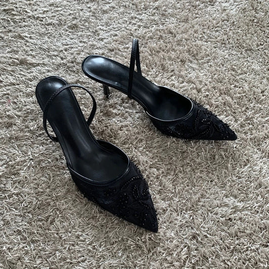 Women Mesh Embroider Elegant Shoes