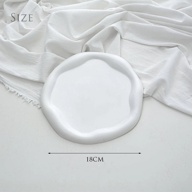 Embryo Ceramic Jewelry Storage Disk, Display Shelf, Aroma Candle Tray, Photography Props, Home Decoration, Light, Luxury