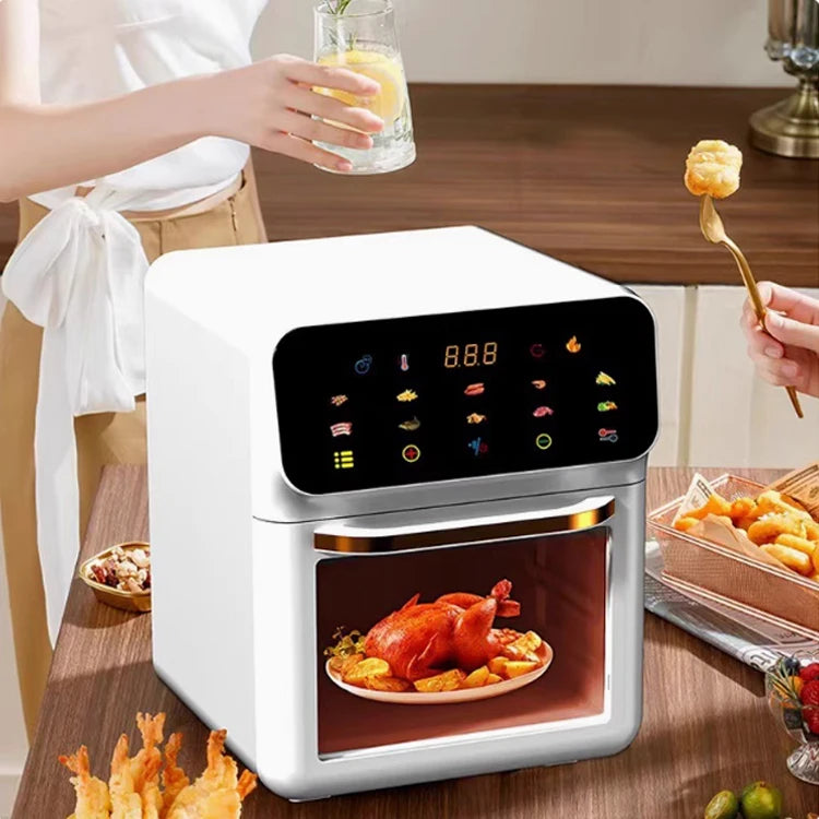 Household large capacity visual air fryer multifunctional healthy touch screen electric oven non-stick pan baking utensils