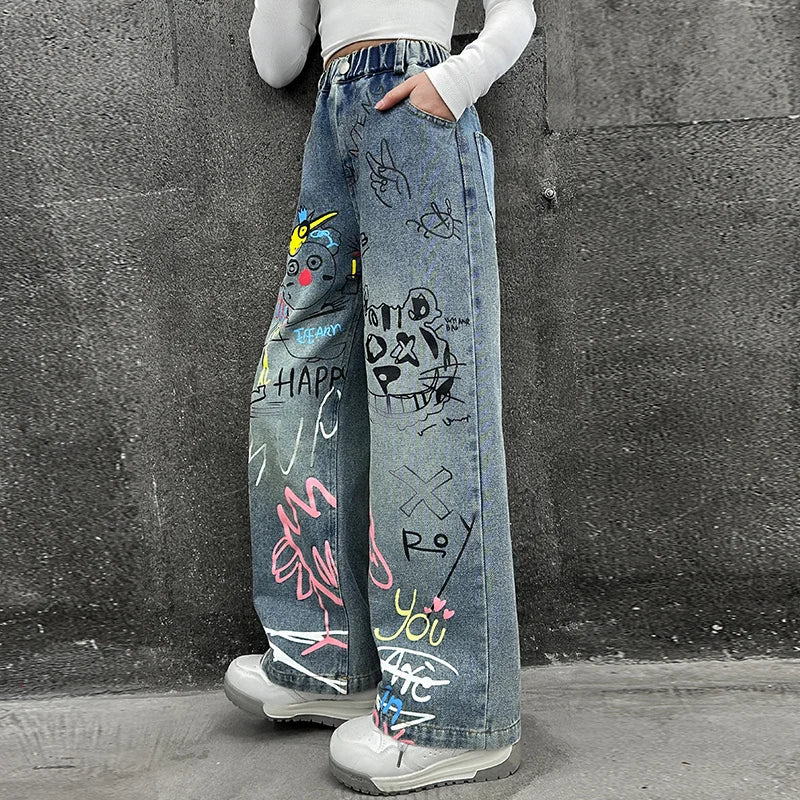New Design Children Printed Hip Hop Jeans
