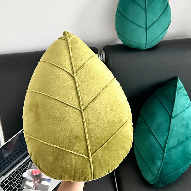 Christmas Green Decorations Leaf Shaped Pillows