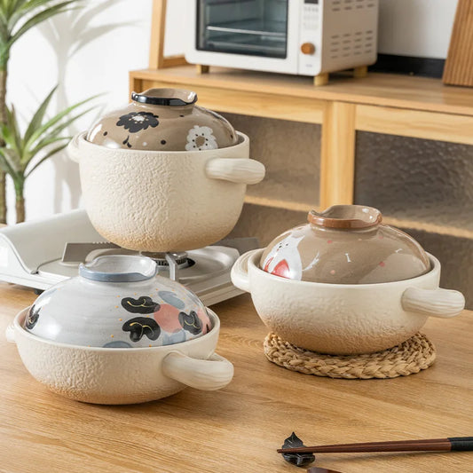 Casserole One Person Earthenware Japanese Style High Temperature Resistant Stew Pot Gas Rice Noodle Congee Tile Pot