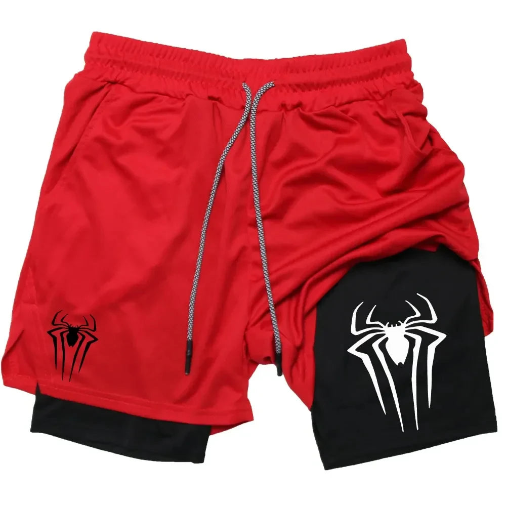 Men Spider Printed GYM Casual Sports Shorts