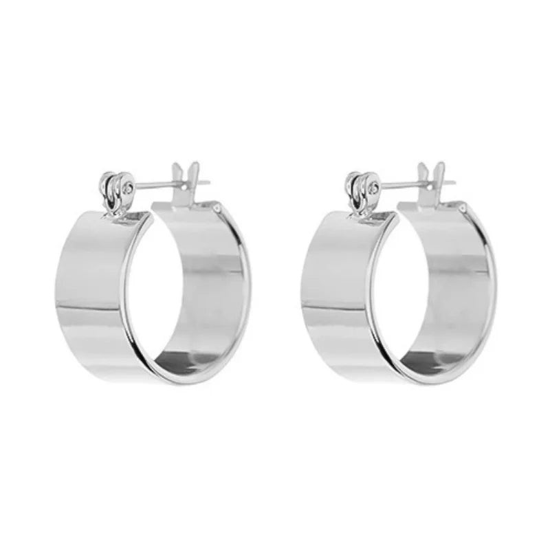 Glossy Curved Round Earrings