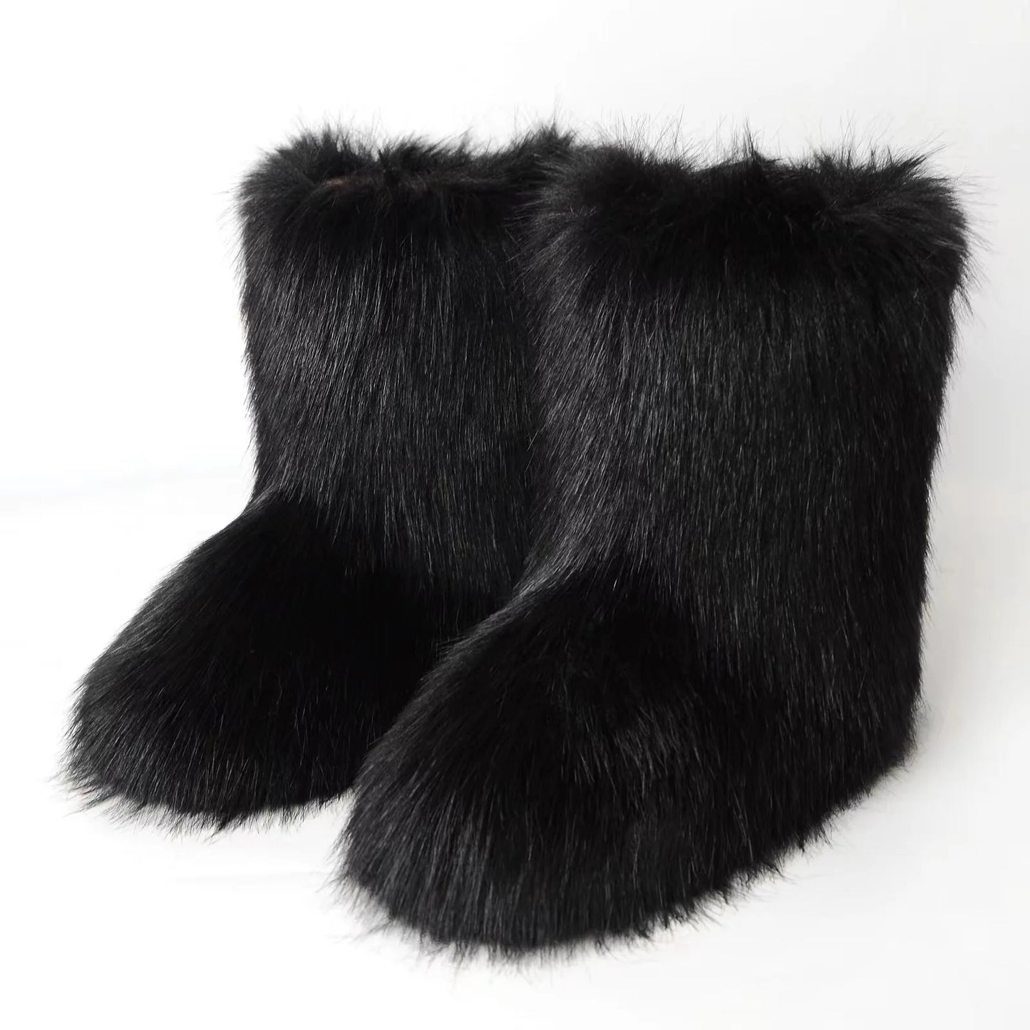 Fluffy Mid-calf Fashion Snow Warm Cotton Shoes