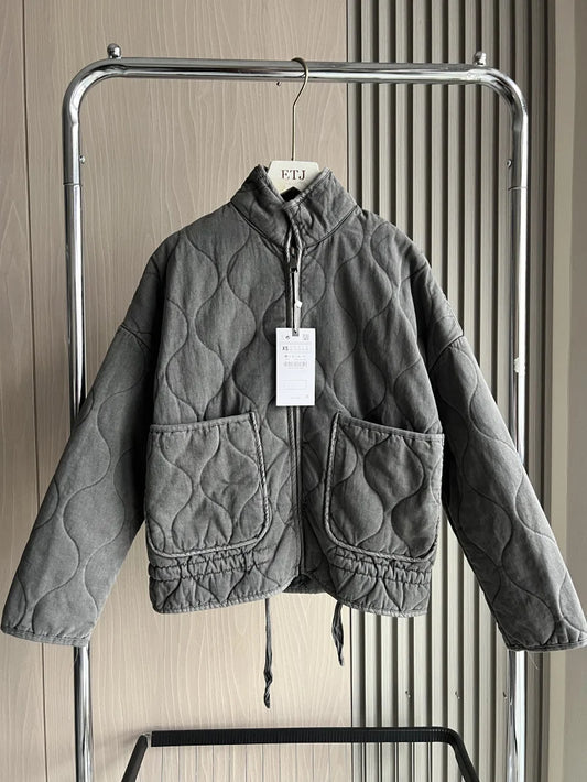Cotton New Arrival Vintage Decorative Quilted Coat for Women