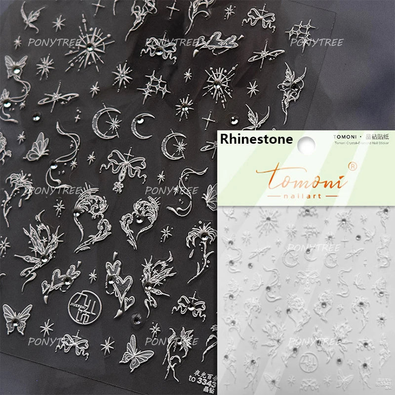 Star Moon Love Heart Necklace Nail Sticker