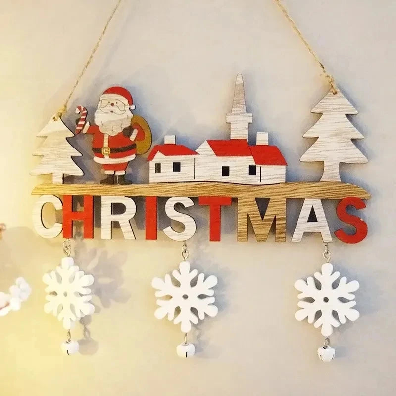 Gnome Santa Claus Wooden Hanging