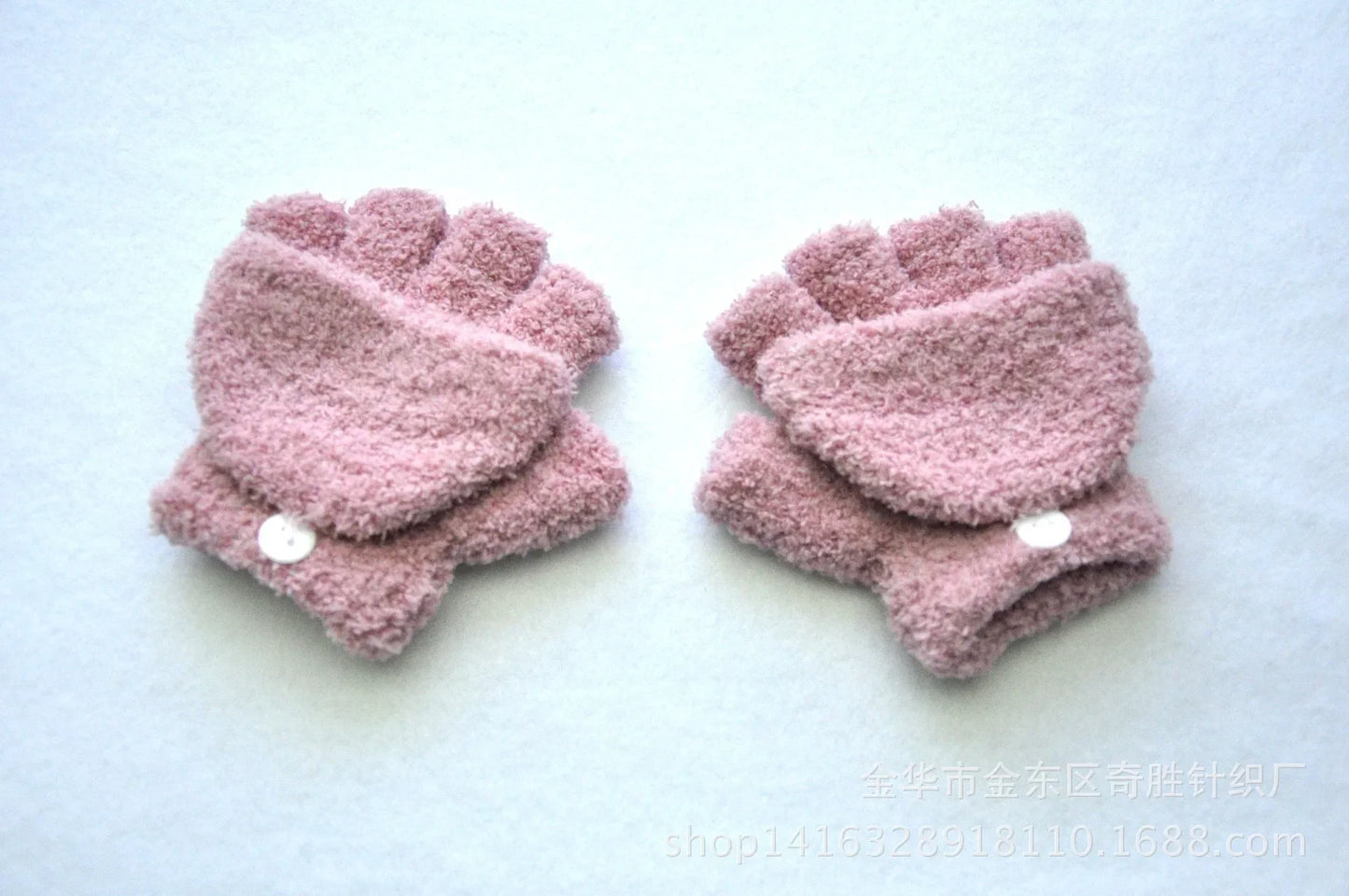 Baby Cashmere Warm Half Fingered Flap Mittens