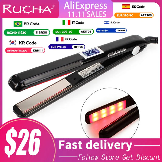 Hair Flat Irons Ultrasonic Infrared Cold Hair Care Iron