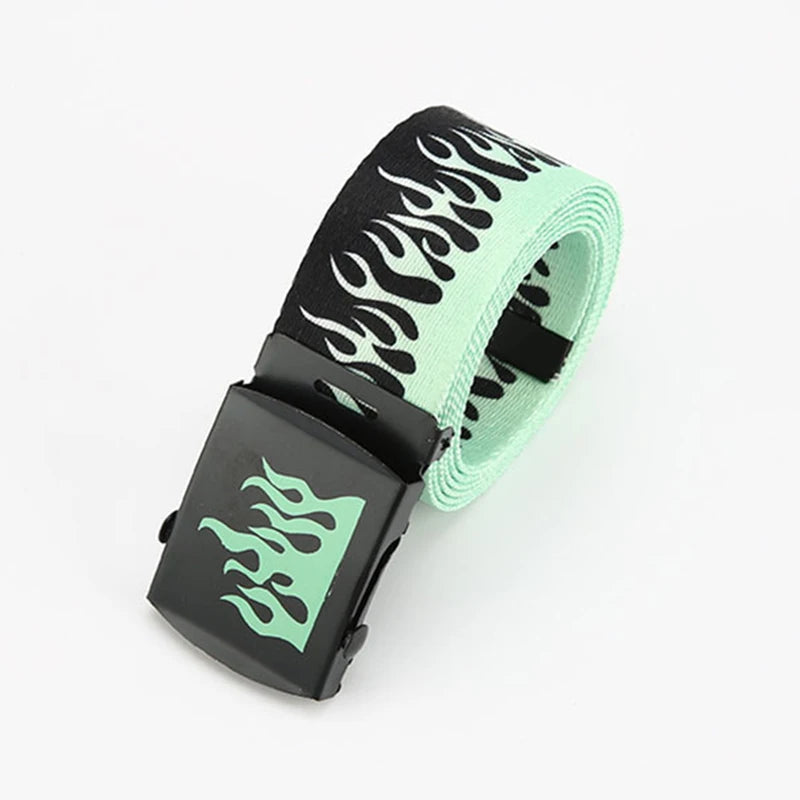 Punk Style Flame Hip-hop Decoration Durable Belt