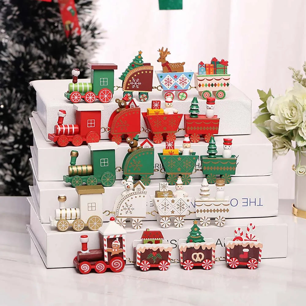 Christmas Wood Train Decoration