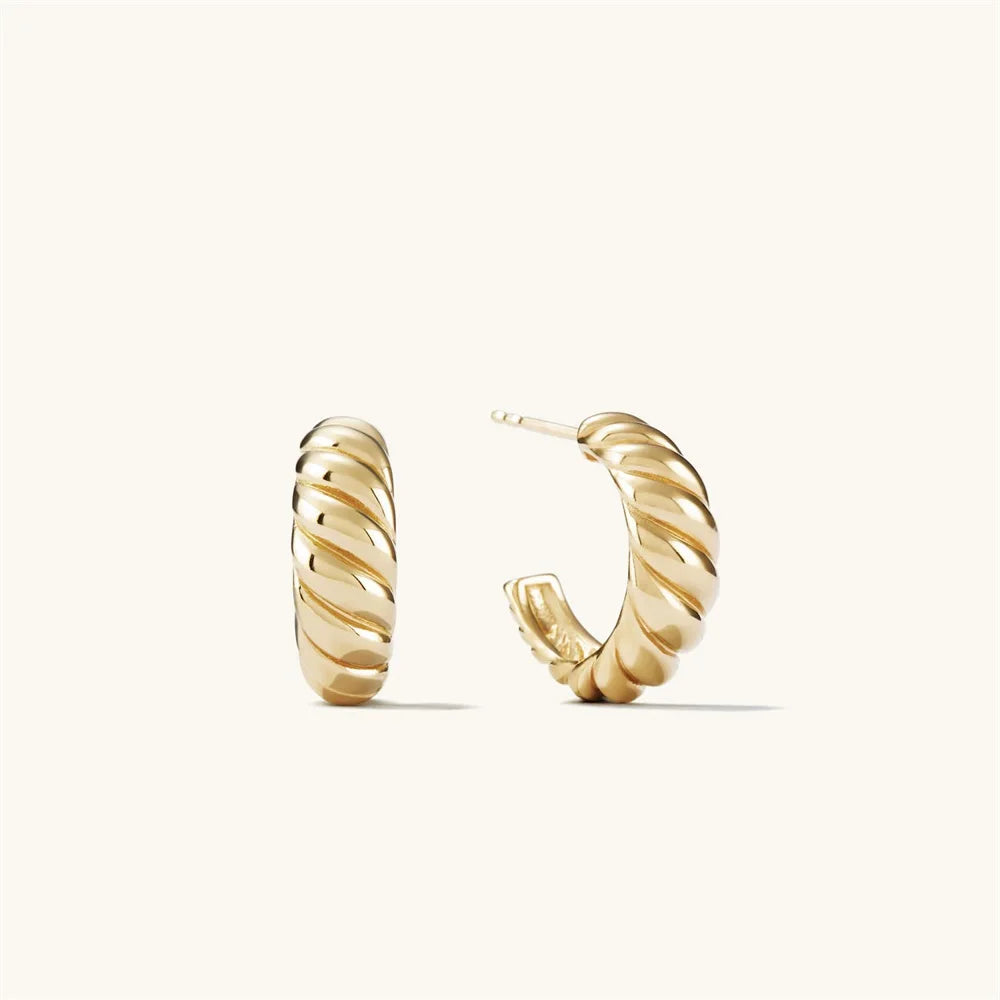 Croissant Curved Hoop Earrings