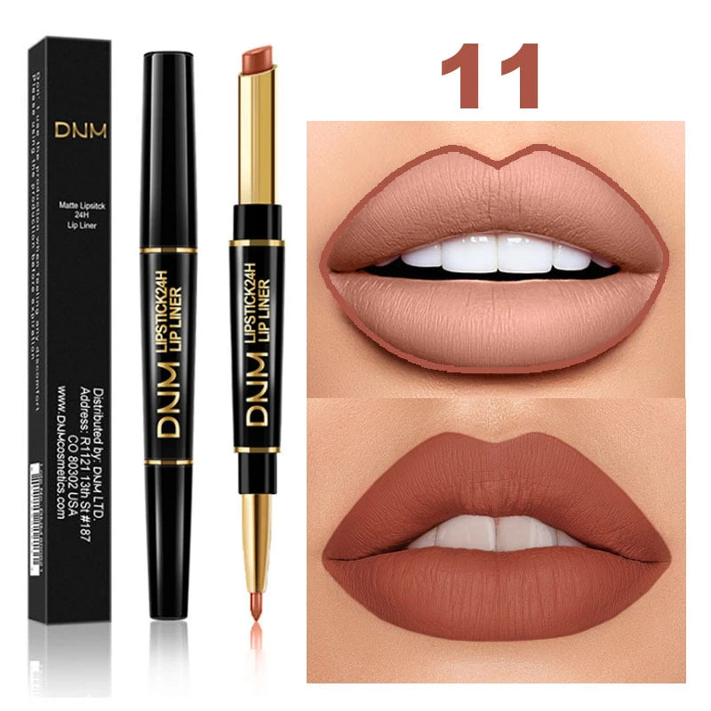 2 In 1 Matte Lipstick Double Head Lip Liner