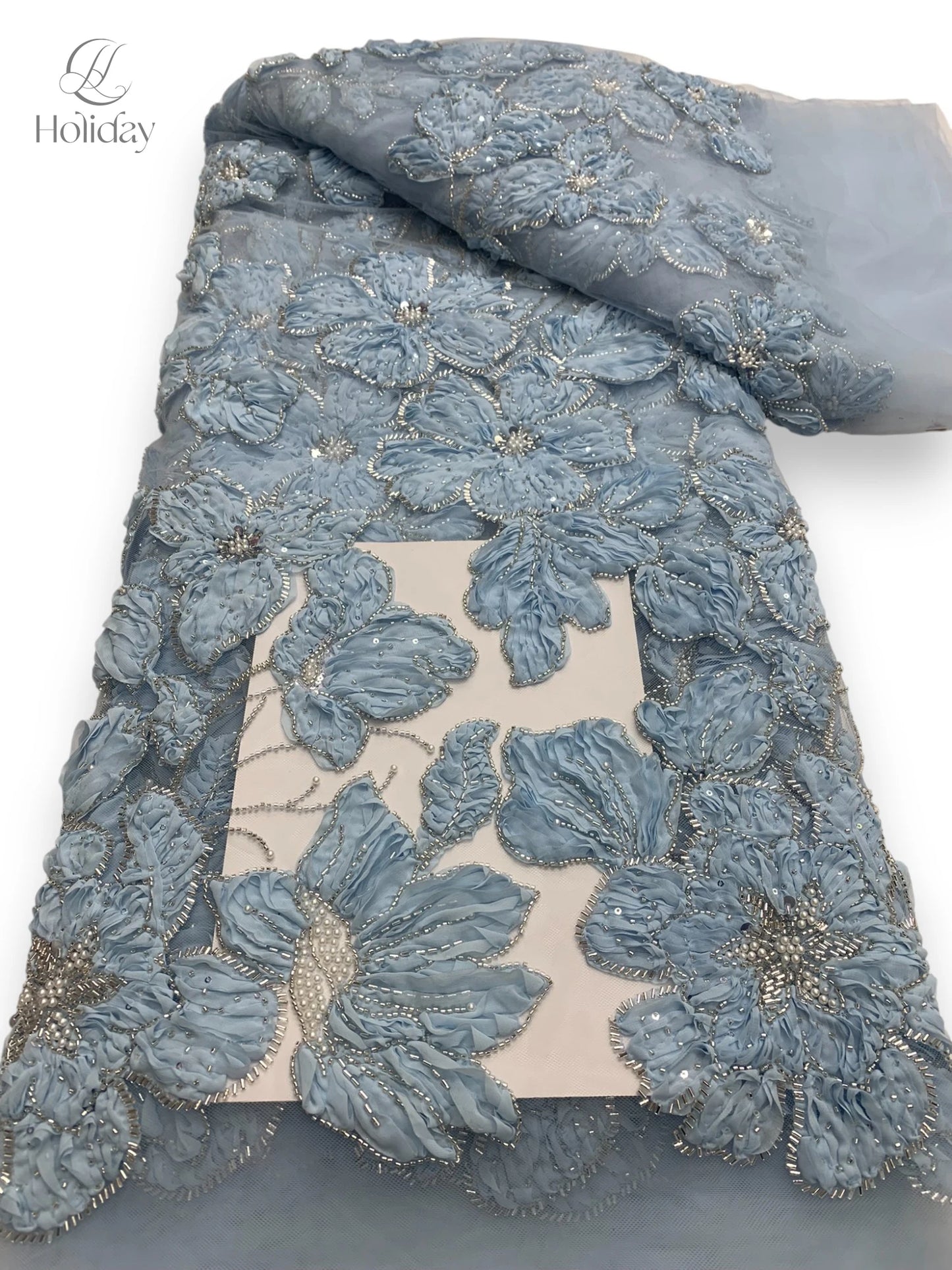 African Chiffon Tulle Lace Fabric French Luxury Sequins Beads Mesh Lace Fabric Nigerian For Woman Evening Clothes Dresses