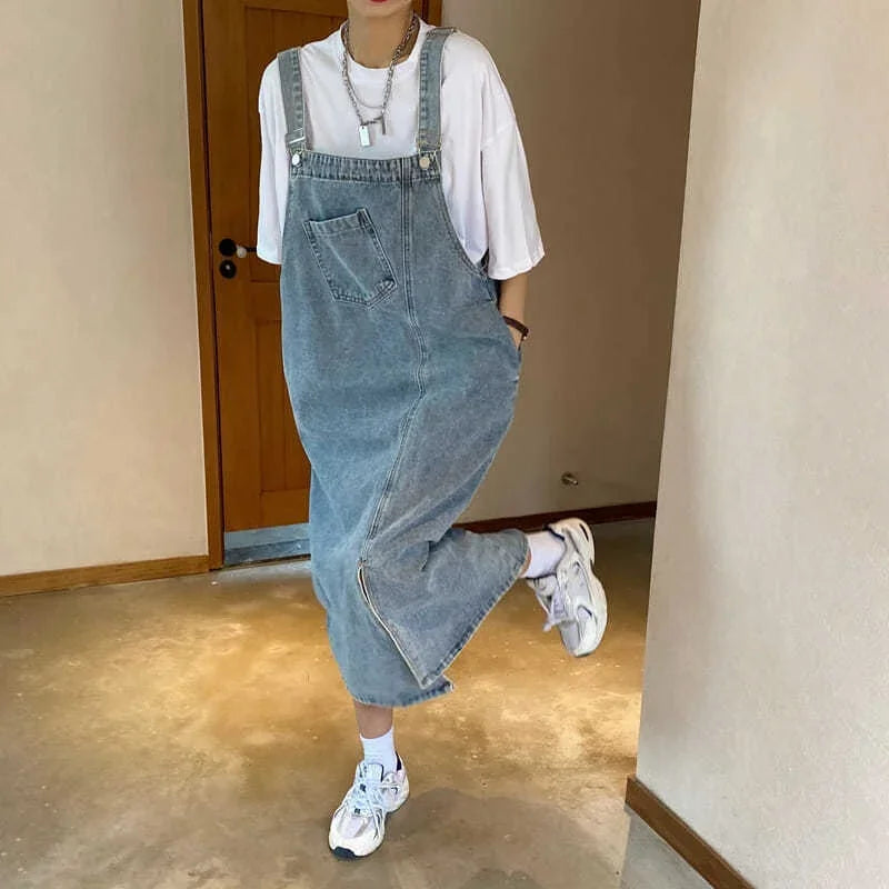 Denim Overall Fashion Female Slip Casual Loose Dress