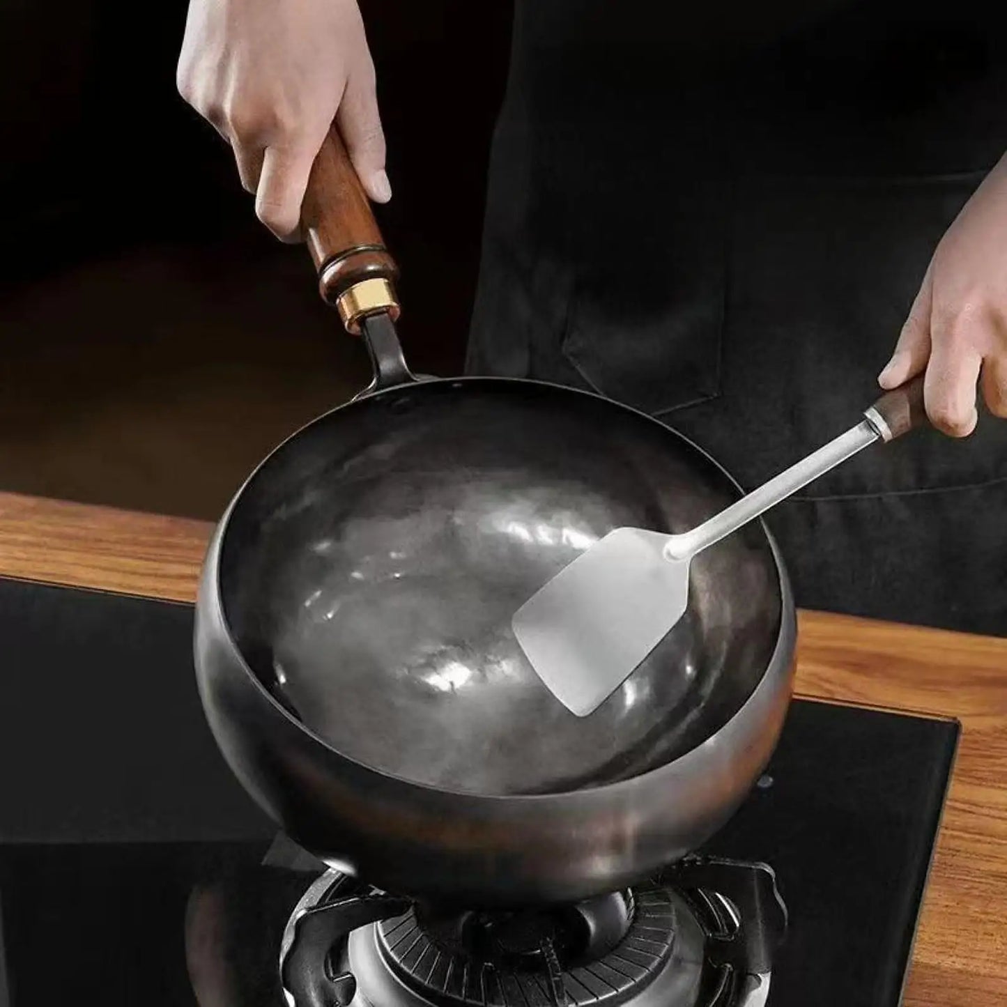 Nonstick Wok No Coating Gas Boiling Stir Fry Pan for Restaurant Camping Home Stovetop Induction Cooker Cookware Pots Cooking