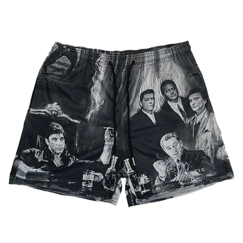 Hip Hop Fitness Polyester Shorts For Men