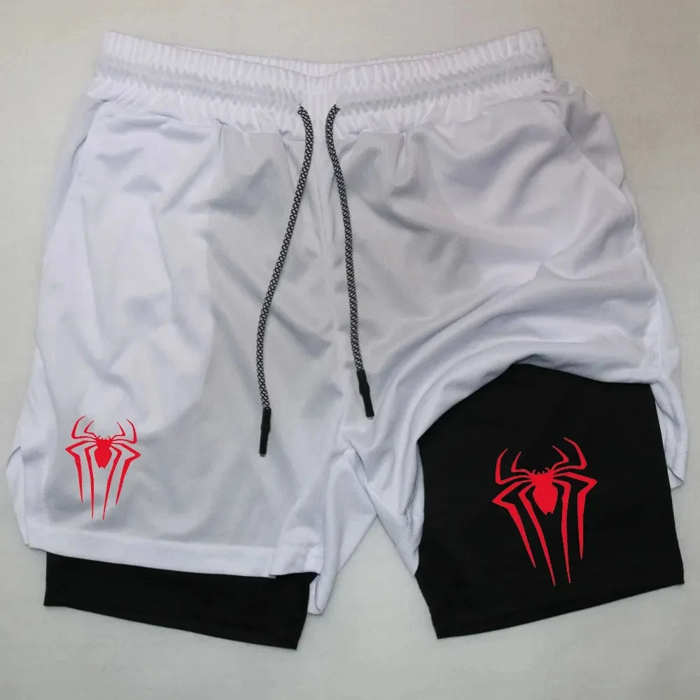 Men Spider Printed GYM Casual Sports Shorts