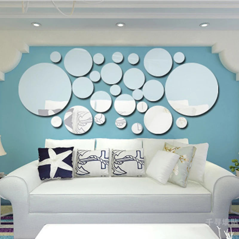 26 PCs 3 D Acrylic Mirror Wall Sticker