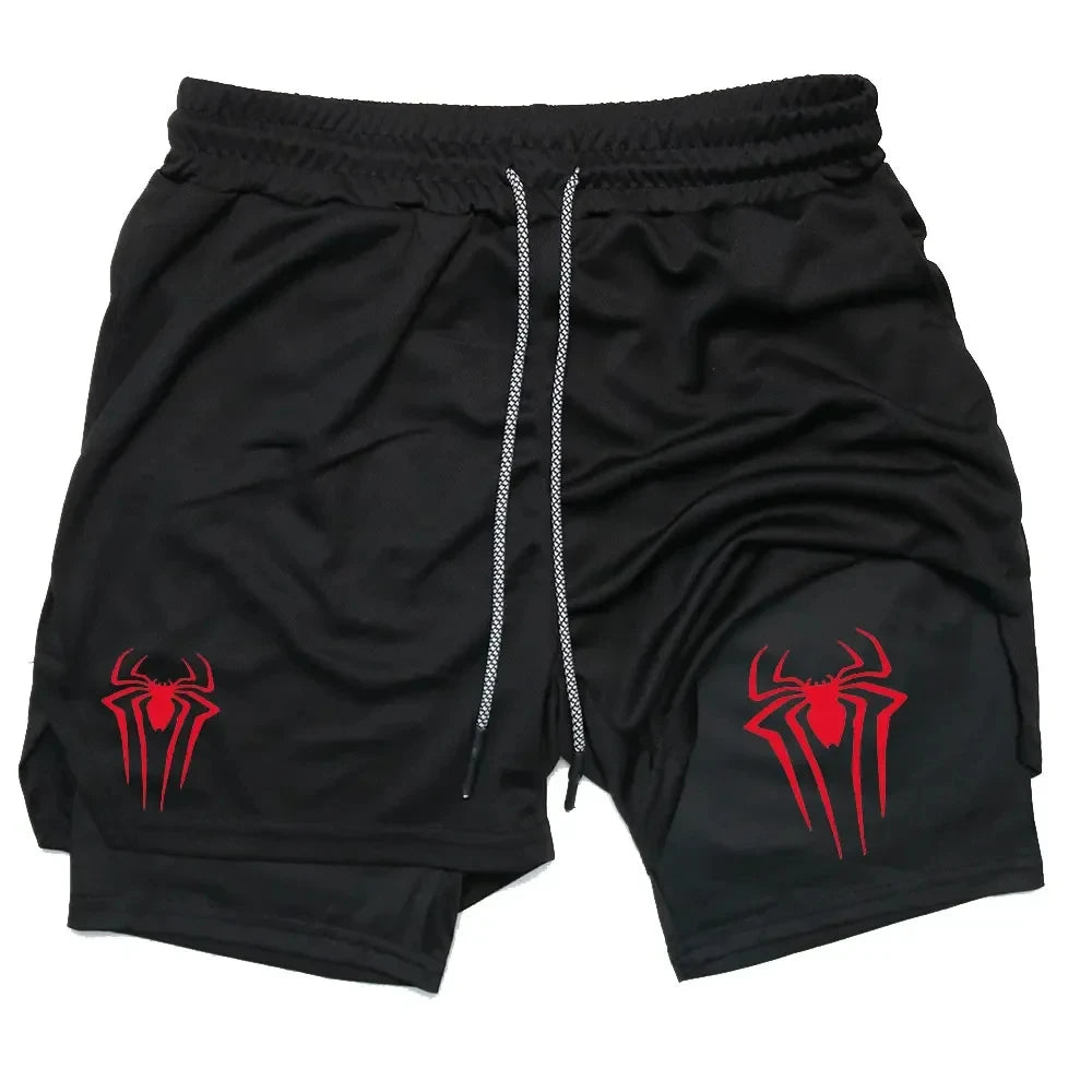 Men Spider Printed GYM Casual Sports Shorts
