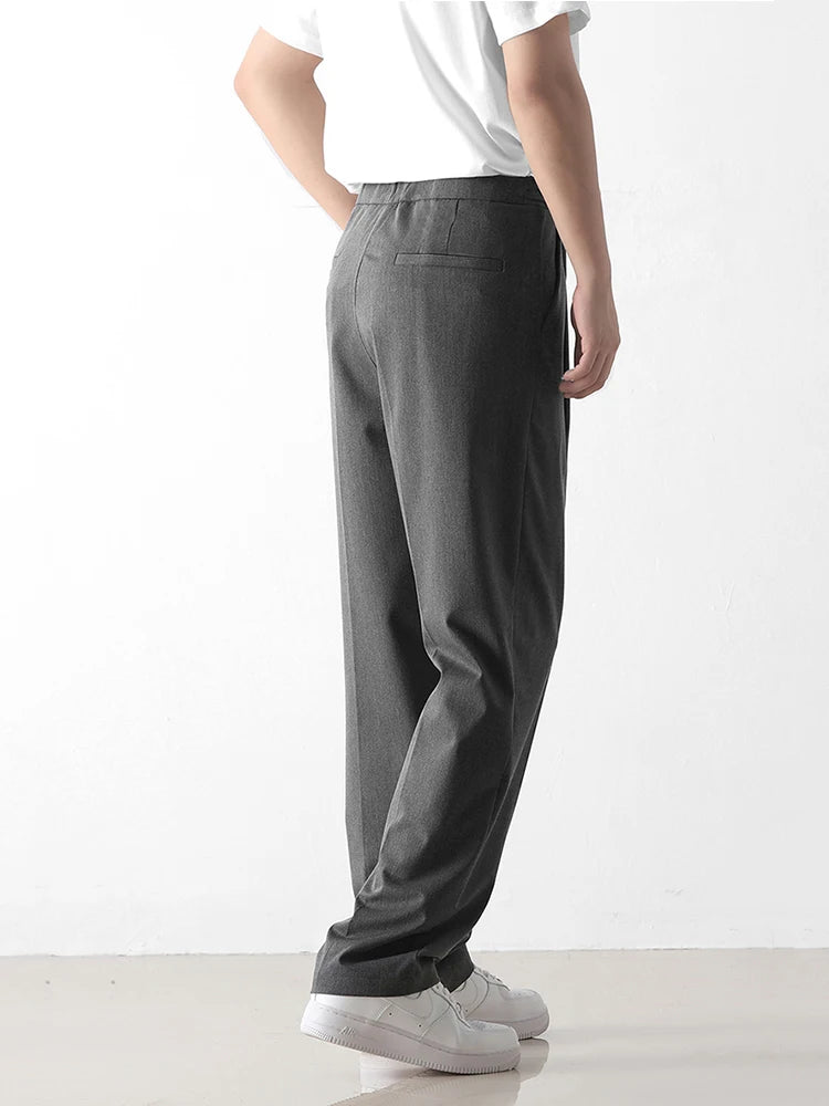Summer Men casual Banding Waist Straight Trousers