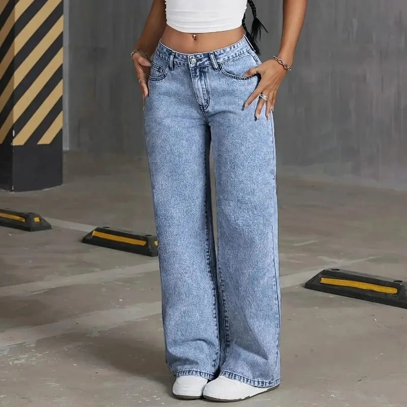 Denim Bow Embroidered Pocket Trouser Jeans
