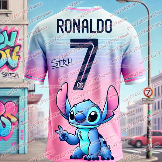 Stitch And Ronaldo Cartoon 3 D Printed T-shirts