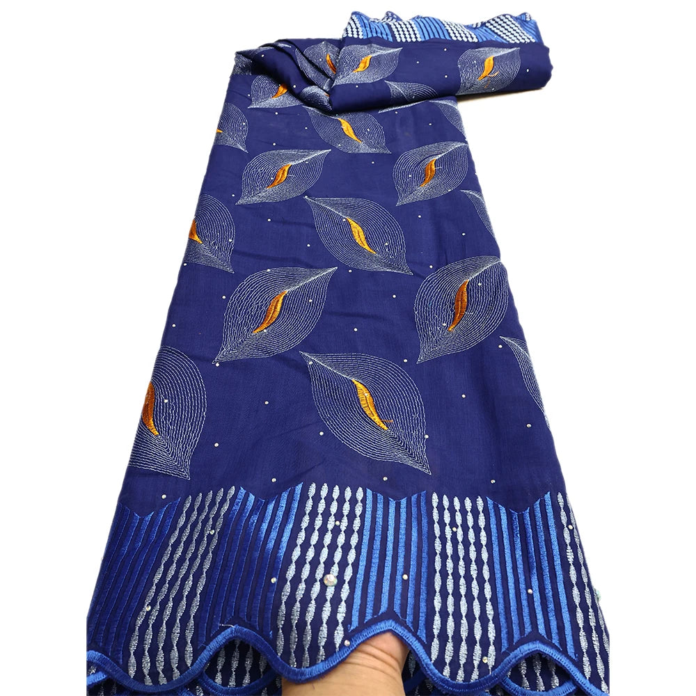 Nigerian Cotton Voile Lace Fabric With Stones 2025 African Swiss Voile Lace Fabric For Sewing Women Wedding Party Dress