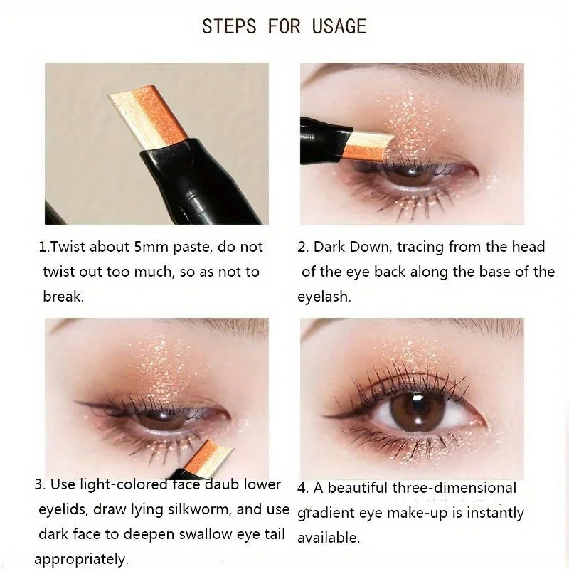 Glitter Double Color Gradient Eye shadow Stick Pencil