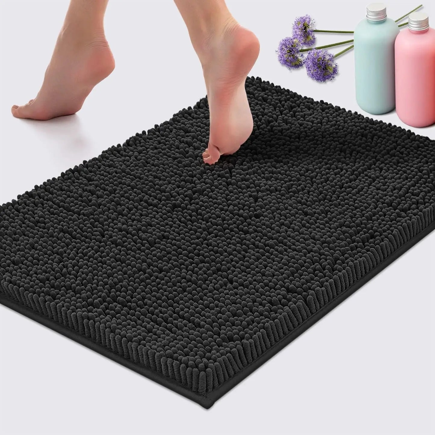 Chenille Absorbent Soft Plush Bath Mat