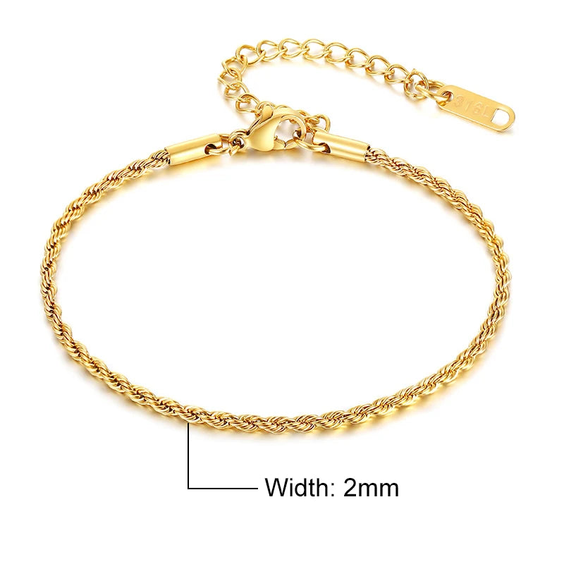 Unisex Rope Chain Bracelets