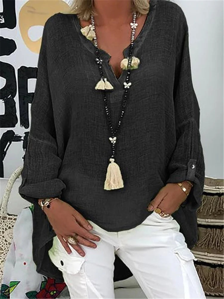 Pure Casual Style Slim Fit Linen Fabric Women shirt