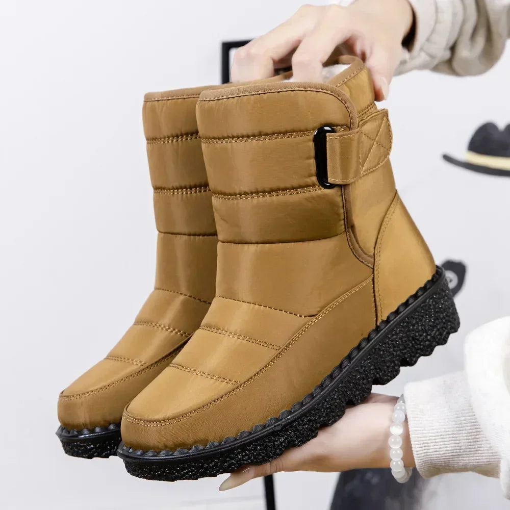 Waterproof  Faux Fur Warm Cotton Couples Ankle Boots