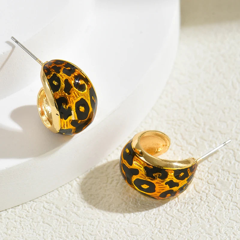Creative Design Leopard Print Earrings