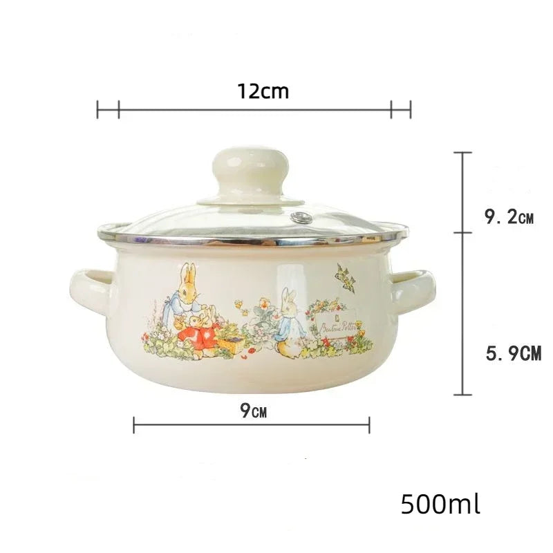 Kitchen Cookware Enameled Enamel Pots and Pans Baby Complementary Bowl Tableware Soup Pots and Pans Open-flame Induction Cooker