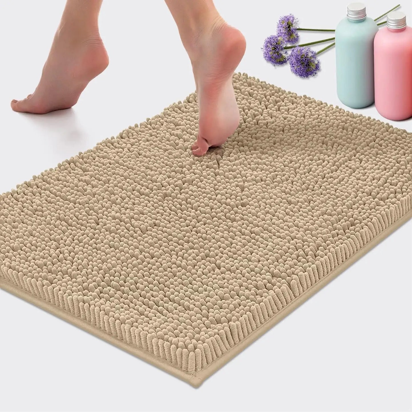Chenille Absorbent Soft Plush Bath Mat