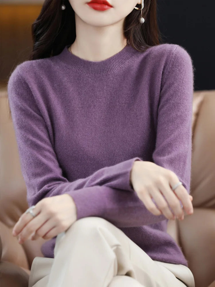 Merino Wool Elegant Cashmere Jumper Tops